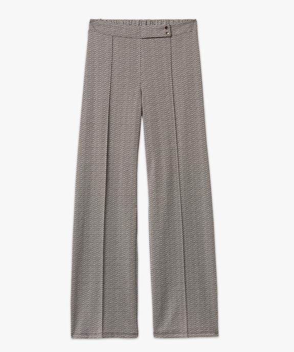 Pantalon droit à pli en maille extensible femme - GEMO(FEMME PAP) Pantalon droit à pli en maille extensible femme vue4 - GEMO(FEMME PAP) - GEMO