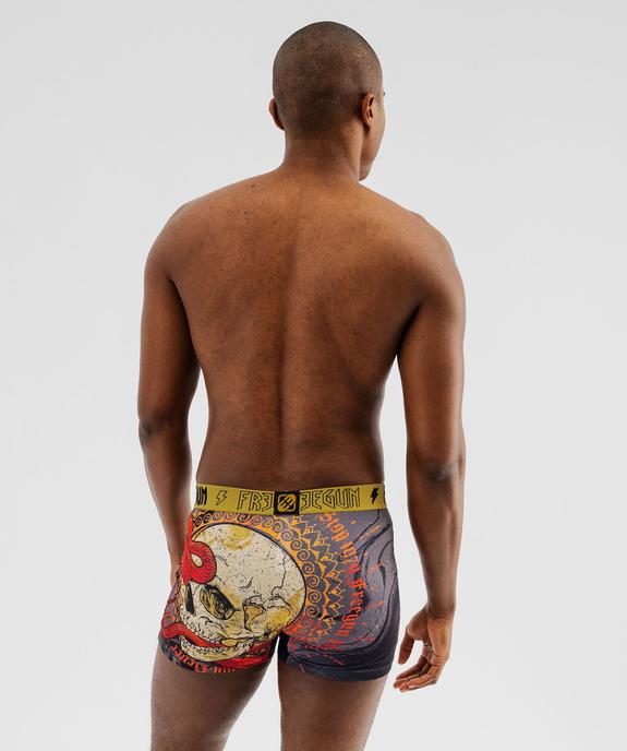 Boxer en microfibre à motif tête de mort homme - Freegun vue3 - FREEGUN - GEMO