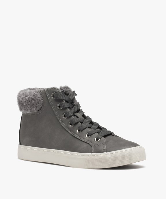 Baskets femme mid-cut unies avec col fourré et à zip vue2 - FOLLOW ME G4G - GEMO