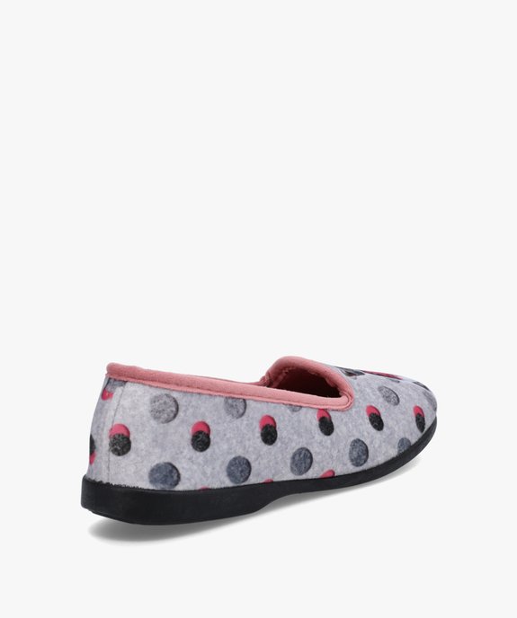 Chaussons femme en velours ras imprimés chat vue4 - GEMO(HOMWR FEM) - GEMO