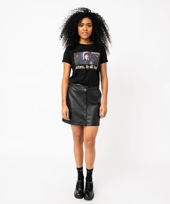 Jupe courte trapèze en cuir imitation femme vue5 - GEMO(FEMME PAP) - GEMO