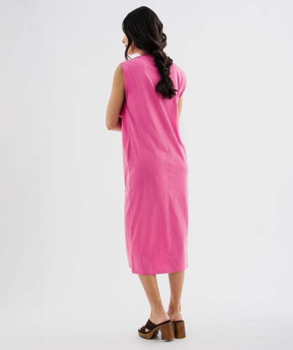 Robe longue sans manches en coton femme vue3 - GEMO 4G FEMME - GEMO