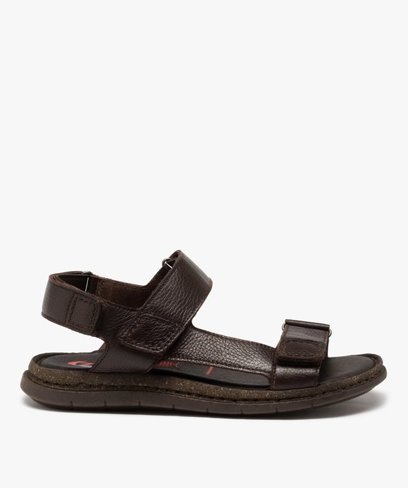 Sandales homme confort à brides scratch en cuir vue1 - ZEN AIR - GEMO