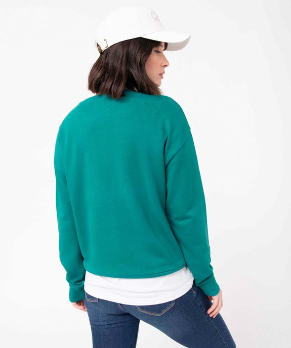 Sweat femme uni intérieur bouclettes vue3 - PREMIER PRIX BY GEMO - GEMO
