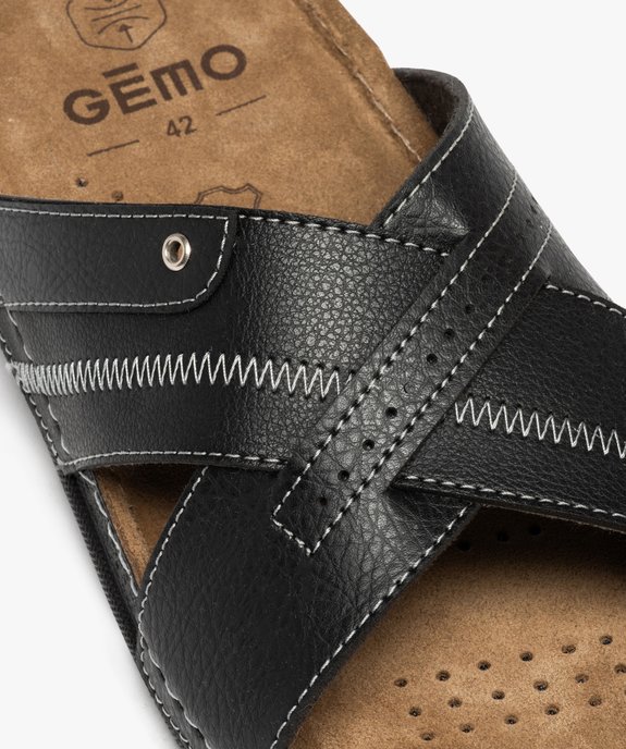 Mules confort à larges brides croisées homme vue6 - GEMO (CASUAL) - GEMO