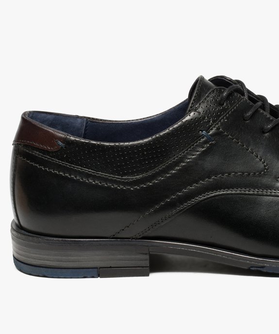 Derbies homme dessus et intérieur cuir avec col perforé vue6 - GEMO(URBAIN) - GEMO