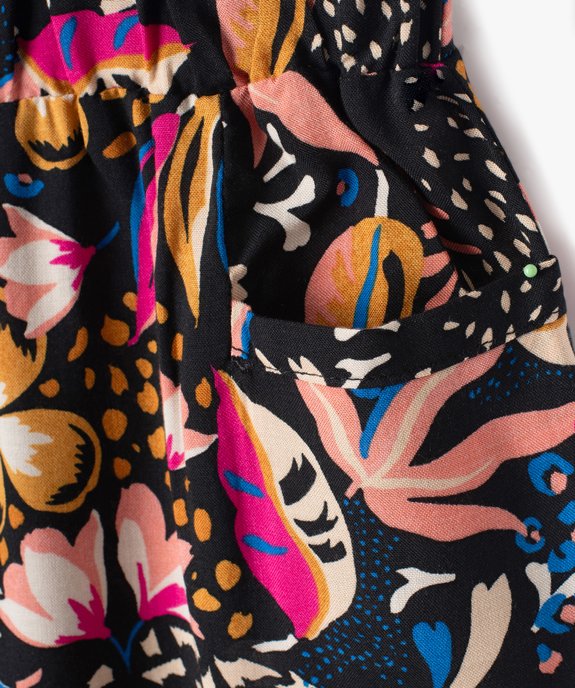 Pantalon ample à motifs fleuris fille vue2 - GEMO (ENFANT) - GEMO