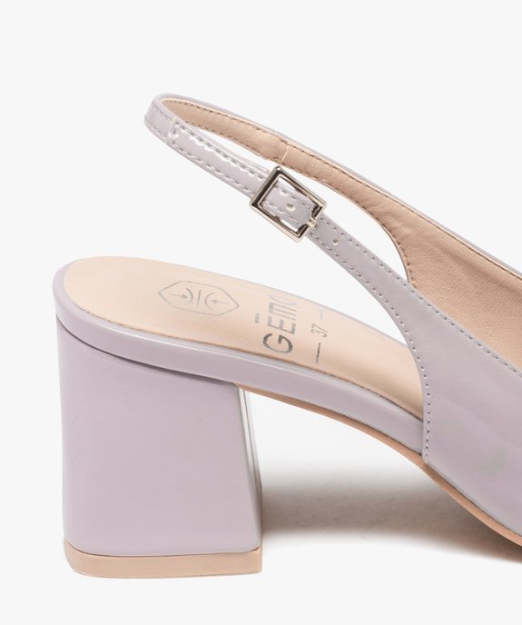 Escarpins femme unis à talon et bout carrés avec bride cheville vue6 - GEMO(URBAIN) - GEMO