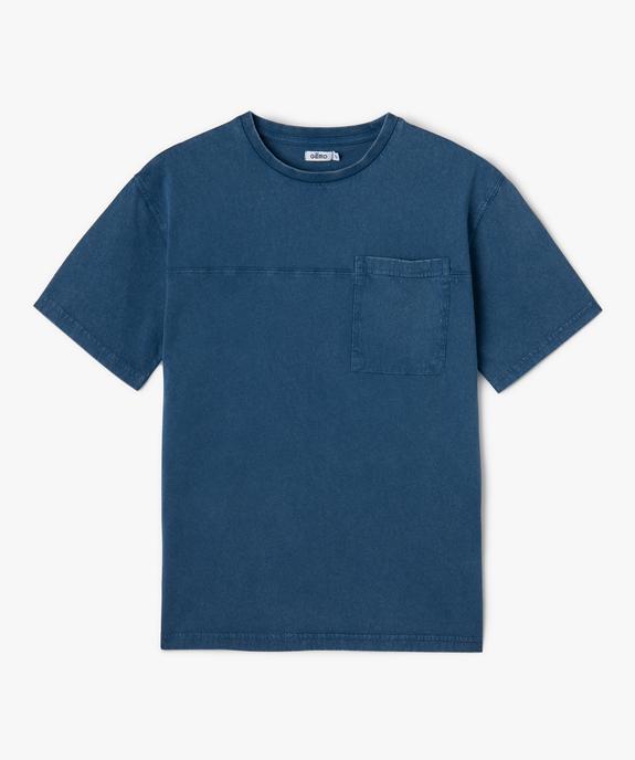 Tee-shirt garçon à manches courtes aspect denim vue1 - GEMO (JUNIOR) - GEMO