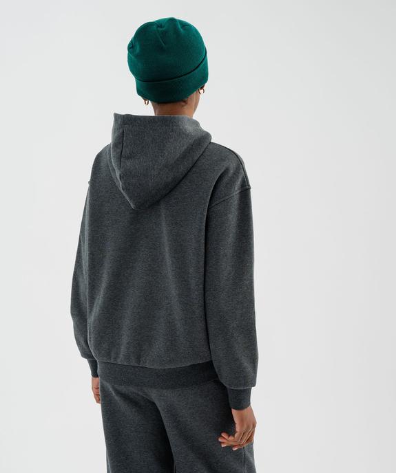 Sweat à capuche en molleton uni femme vue3 - GEMO 4G FEMME - GEMO