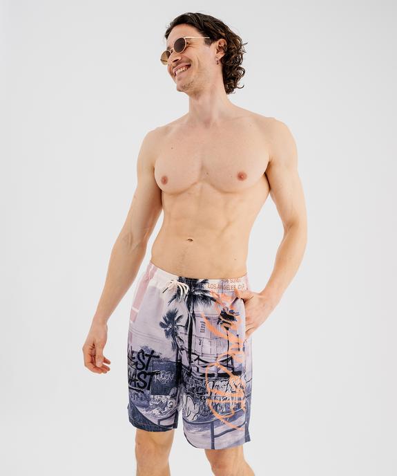 Short de surf imprimé streetwear homme vue1 - GEMO 4G HOMME - GEMO