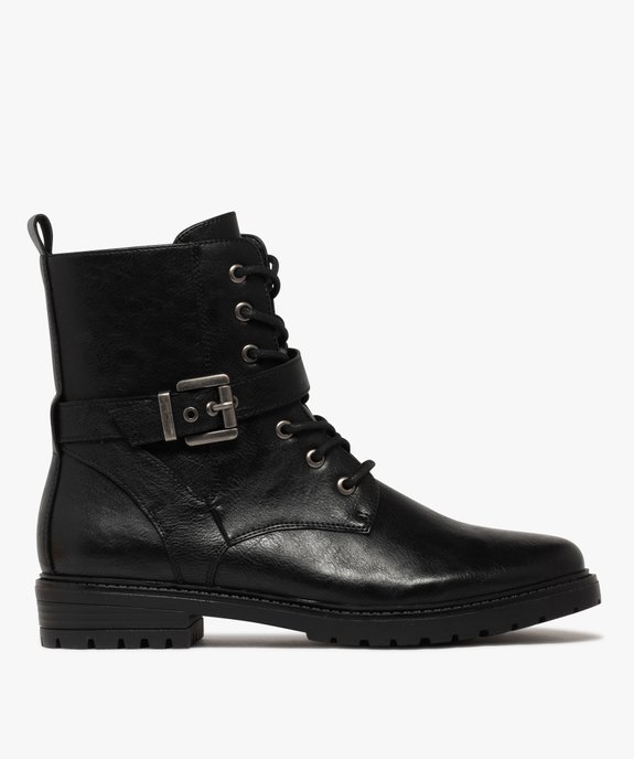 Boots femme à semelle crantée avec zip et bout amande vue2 - GEMO 4G FEMME - GEMO