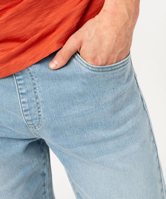 Bermuda en jean stretch ample à taille élastique homme vue2 - GEMO (HOMME) - GEMO