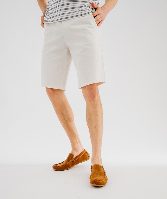 Bermuda chino coupe regular en coton stretch homme vue1 - GEMO 4G HOMME - GEMO