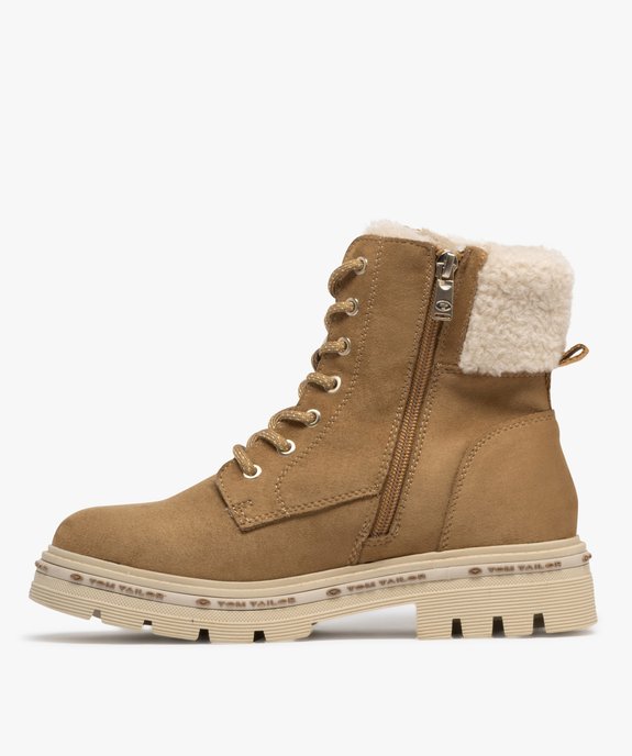 Boots fourrées à lacets et zips femme vue3 - TOM TAILOR - GEMO