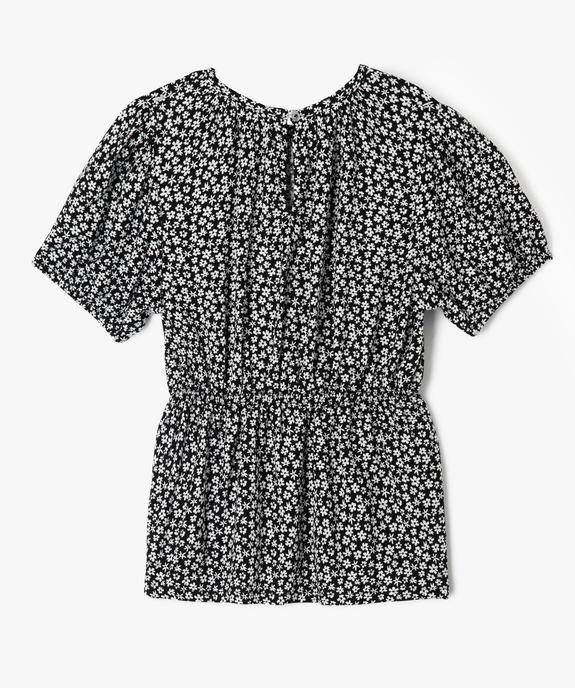 Blouse manches ballon à basque en viscose fleurie fille vue3 - GEMO 4G FILLE - GEMO