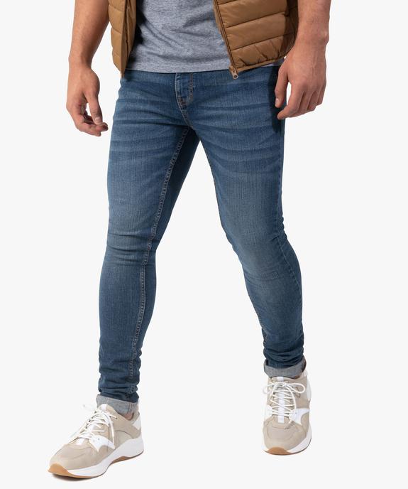 Jean homme coupe Skinny délavé  vue1 - GEMO 4G HOMME - GEMO