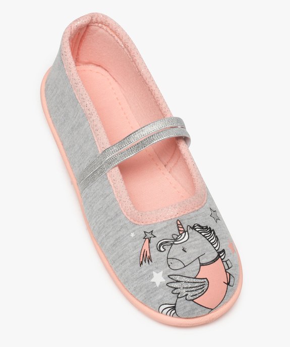 Chaussons fille ballerines imprimées licorne vue5 - GEMO 4G FILLE - GEMO