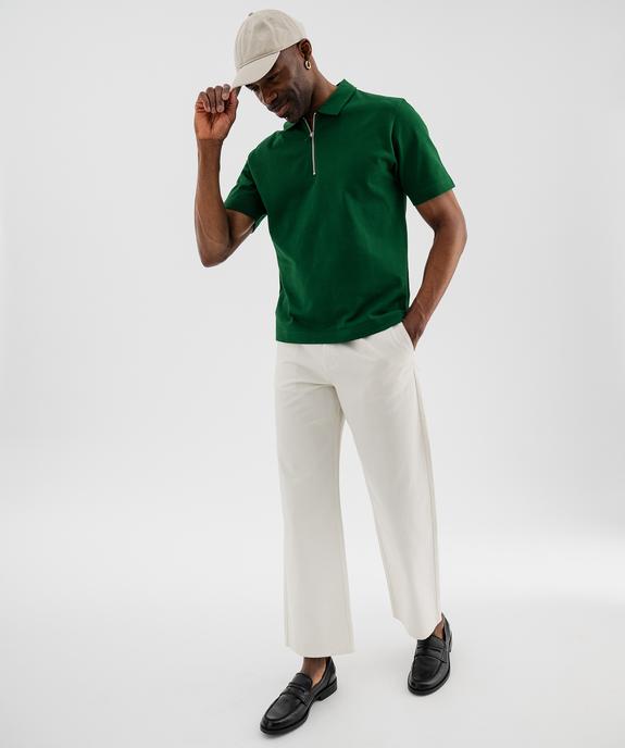 Polo manches courtes à col zippé homme vue4 - GEMO 4G HOMME - GEMO