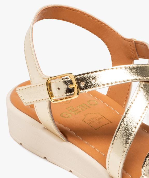 Sandales femme plates à brides métallisées  vue7 - GEMO (CASUAL) - GEMO