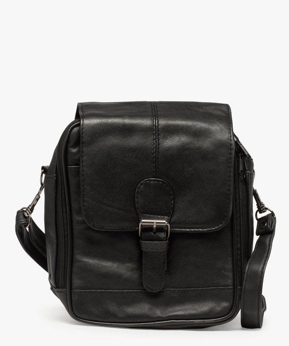 Pochette homme avec dessus cuir et bandoulière vue1 - GEMO (ACCESS) - GEMO