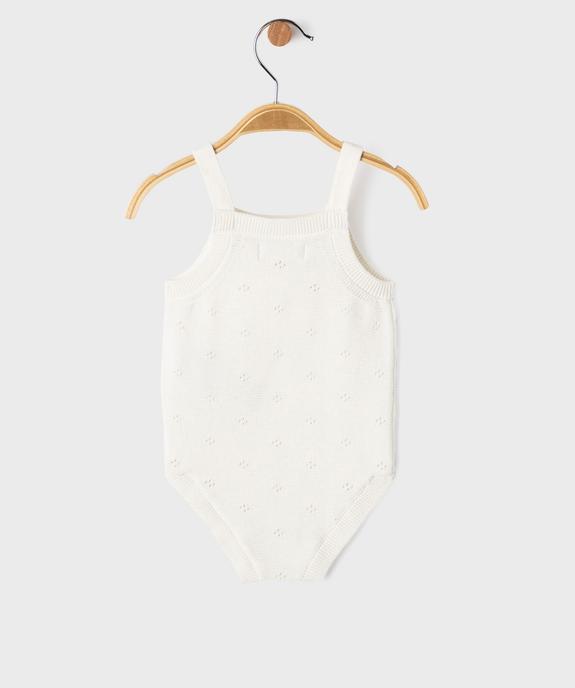 Combishort à bretelles en maille de coton tricoté bébé vue3 - GEMO 4G BEBE - GEMO