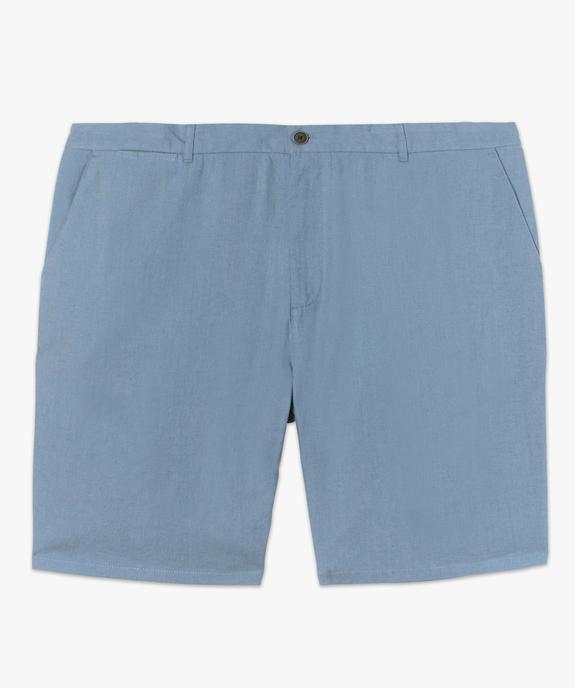 Bermuda homme grande taille coupe chino en lin/coton vue4 - GEMO (G TAILLE) - GEMO