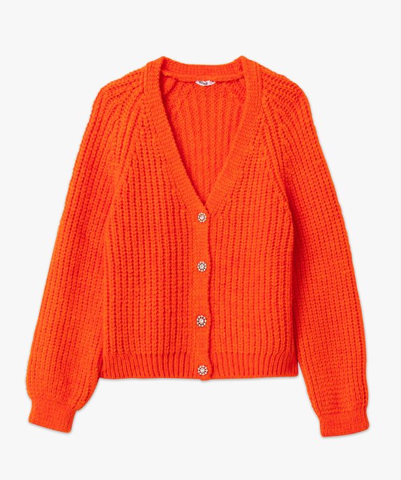 Gilet femme en grosse maille avec boutons strass vue4 - GEMO(FEMME PAP) - GEMO