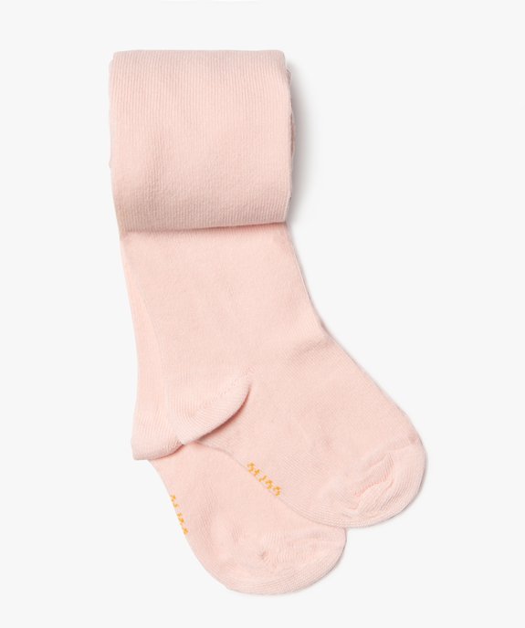 Collants unis bébé fille vue1 - GEMO 4G BEBE - GEMO