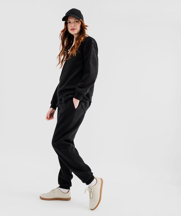 Sweat à col rond en molleton uni femme vue4 - GEMO 4G FEMME - GEMO