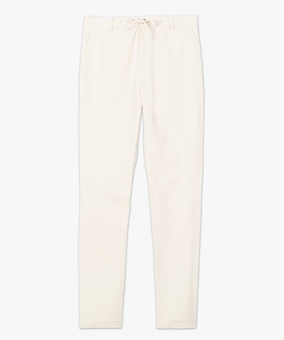 Pantalon homme 55% lin coupe droite vue4 - GEMO (HOMME) - GEMO
