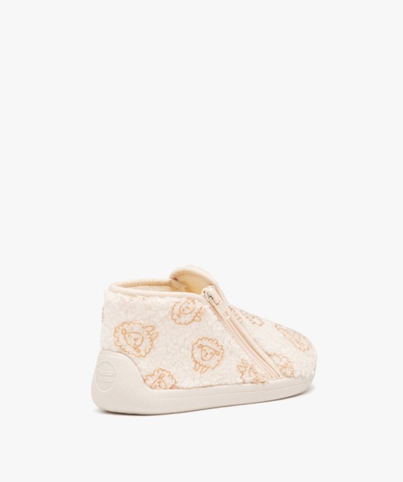 Chaussons fille bottillons imprimés dessus imitation mouton vue4 - GEMO 4G FILLE - GEMO