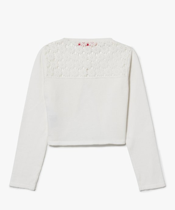 Gilet forme boléro avec dos en dentelle vue2 - GEMO (ENFANT) - GEMO