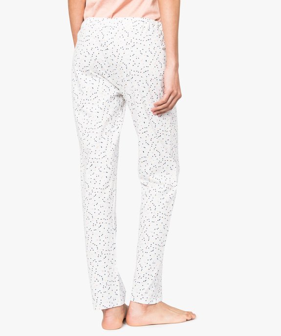 Bas de pyjama imprimé à cordon pompons vue3 - GEMO(HOMWR FEM) - GEMO