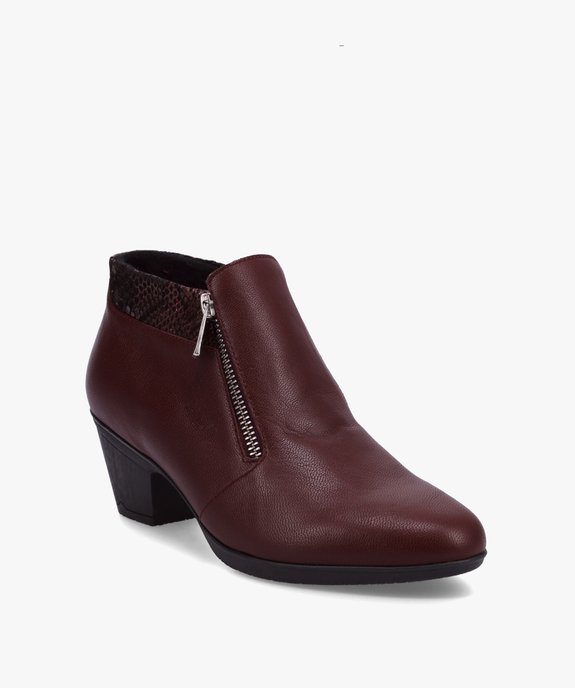 Boots confort femme unies à talon fermeture zippée vue2 - GEMO (CONFORT) - GEMO