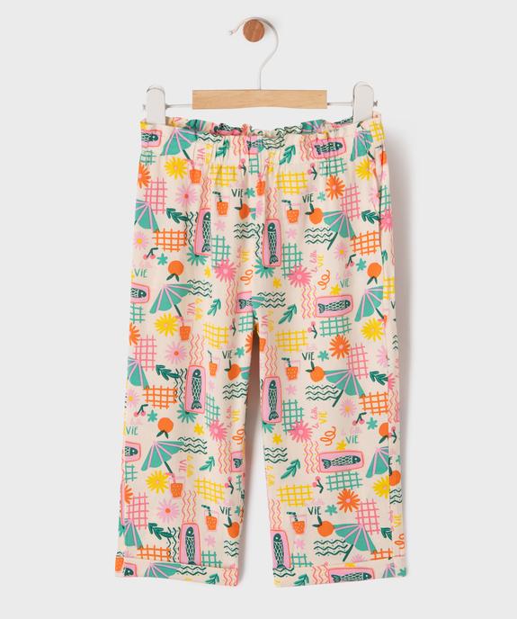 Pantalon en viscose fine et légère à taille élastiquée bébé fille vue1 - GEMO(BEBE DEBT) - GEMO