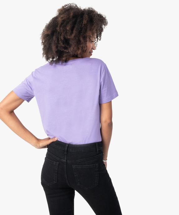 Tee-shirt femme avec large col V vue3 - GEMO(FEMME PAP) - GEMO