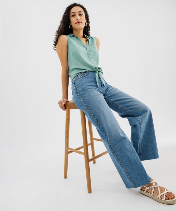 Chemise sans manches imprimée avec nœud dans le bas femme vue5 - GEMO 4G FEMME - GEMO