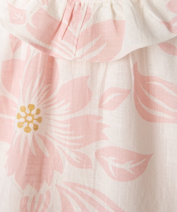 Robe sans manches à volants en voile de coton fleuri fille vue2 - GEMO (ENFANT) - GEMO
