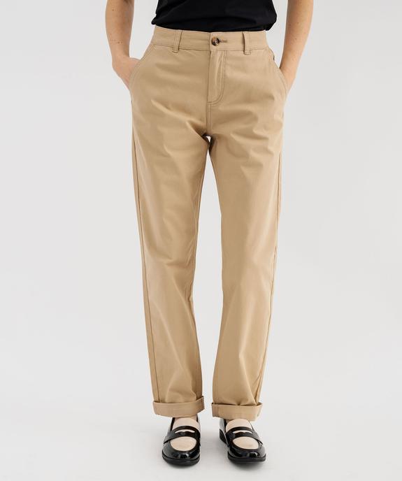 Pantalon chino coupe regular femme vue5 - GEMO(FEMME PAP) - GEMO
