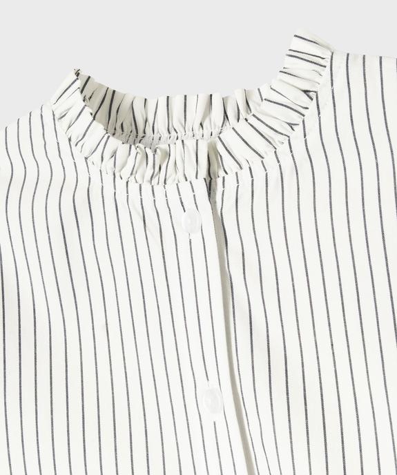 Chemise rayée avec col froncé fille vue2 - GEMO (ENFANT) - GEMO