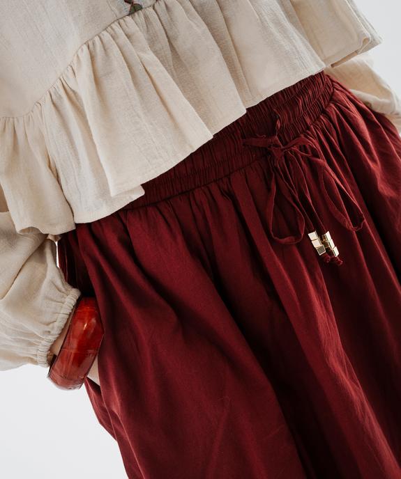 Jupe longue et ample en voile de coton à taille élastiquée femme vue3 - GEMO(FEMME PAP) - GEMO