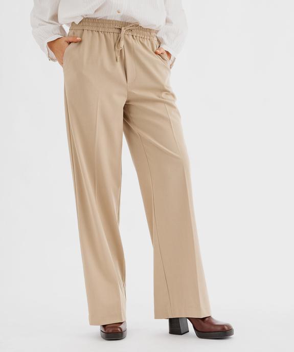 Pantalon large à taille élastiquée femme - LuluCastagnette vue1 - LULUCASTAGNETTE - GEMO