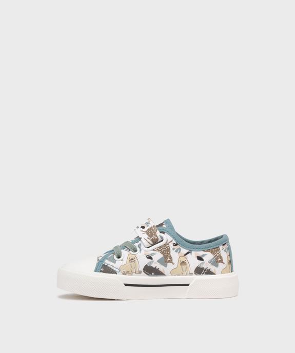 Baskets en toile imprimée à scratch garçon - Buggyshoes vue3 - BUGGY GEMO FOR GOOD - GEMO