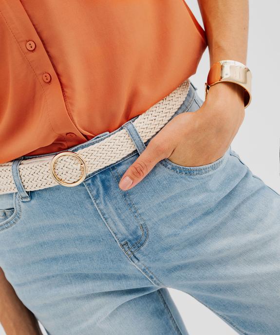 Jean Slim longueur 7/8ème avec ceinture femme vue5 - GEMO(FEMME PAP) - GEMO