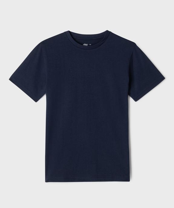 Tee-shirt à manches courtes uni garçon vue4 - GEMO (JUNIOR) - GEMO