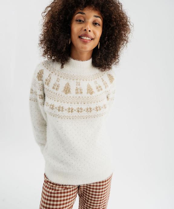 Pull jacquard pailleté et duveteux spécial Noël - GEMO(FEMME PAP) Pull jacquard pailleté et duveteux spécial Noël vue4 - GEMO(FEMME PAP) - GEMO