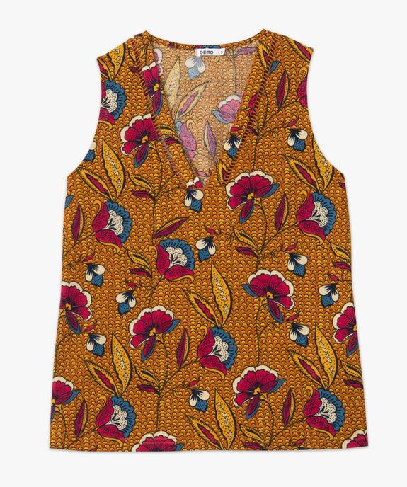 Débardeur femme imprimé avec col V fantaisie vue4 - GEMO 4G FEMME - GEMO