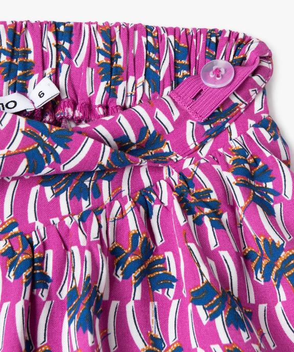 Short large en viscose imprimée et fluide fille vue3 - GEMO 4G FILLE - GEMO