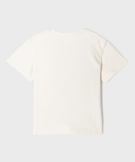 Tee-shirt manches courtes en éponge 100% coton légère dos imprimé garçon  vue4 - GEMO (ENFANT) - GEMO
